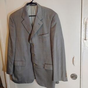 Canali 💯 Cashmere Wool Blend Sport Coat Mens 44R Plaid 3 Button Read